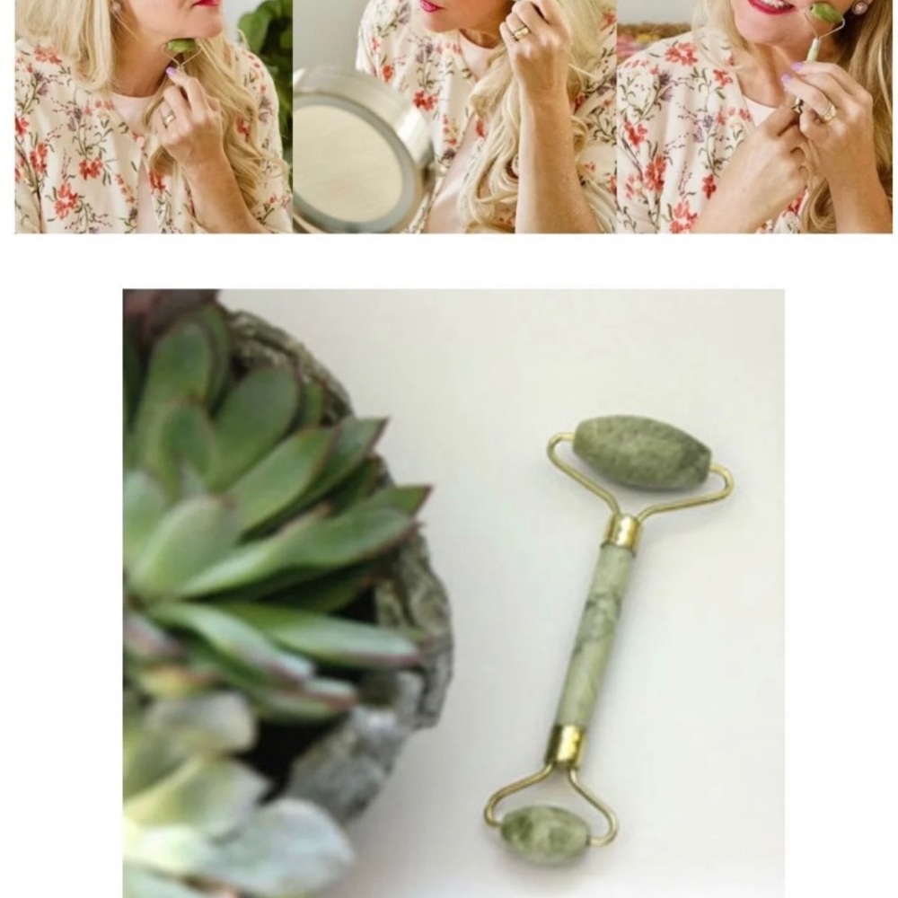 Jade Roller for Face,100% Natural Jade Face Roller Anti Aging Jade Stone Face